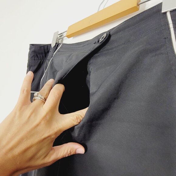 NIVO Women's Black Zipped Back Pockets Outerwear Mid-Rise Wide Leg Pants Size 14 - Picture 6 of 16